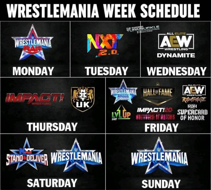Full Programming Schedule For WrestleMania Week