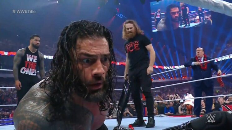 Roman Reigns Defeats Sami Zayn At Wwe Elimination Chamber 2023