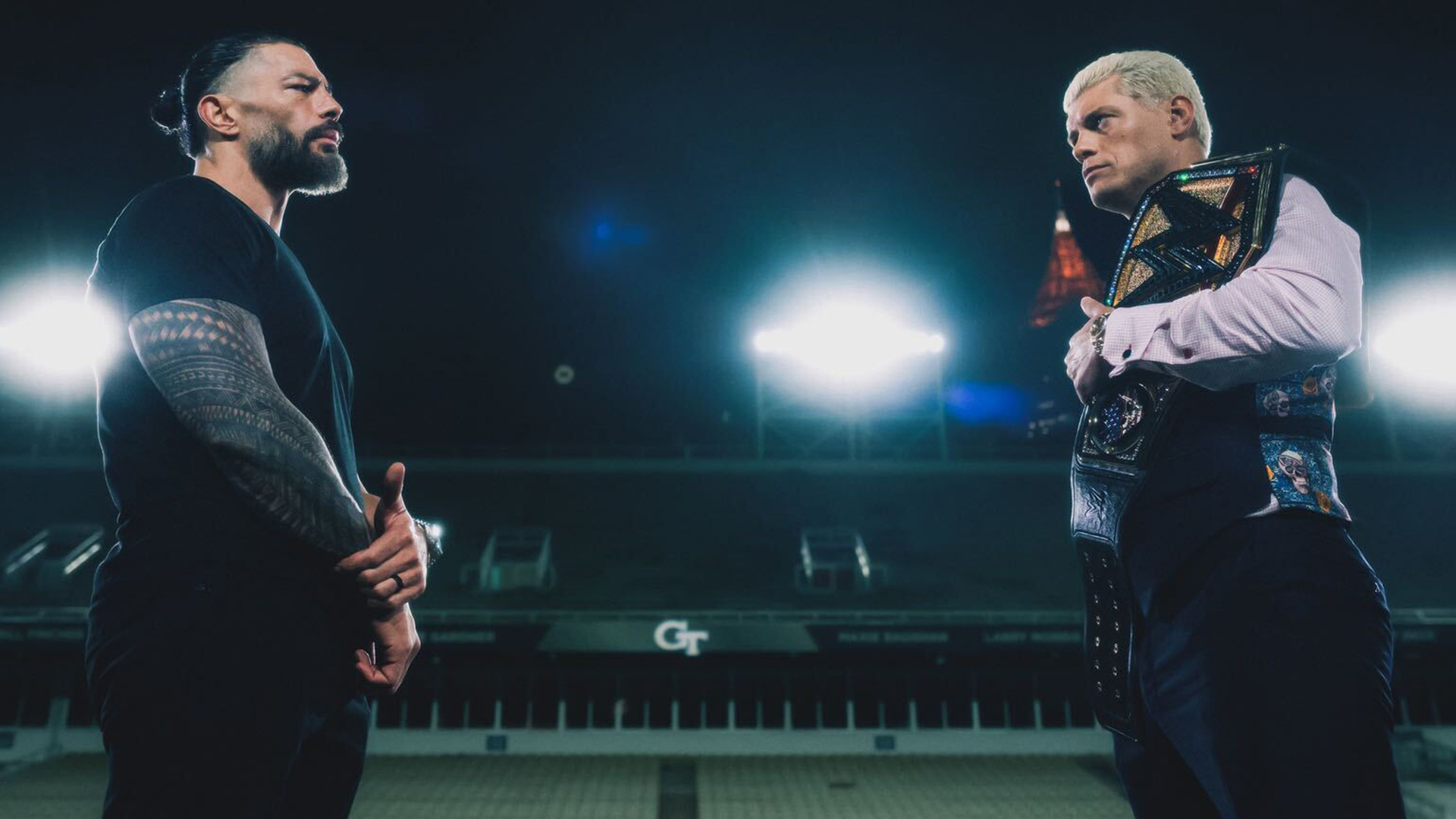 Cody Rhodes and Roman Reigns Clash to Establish Agreements Within the Georgia Tech Stadium.