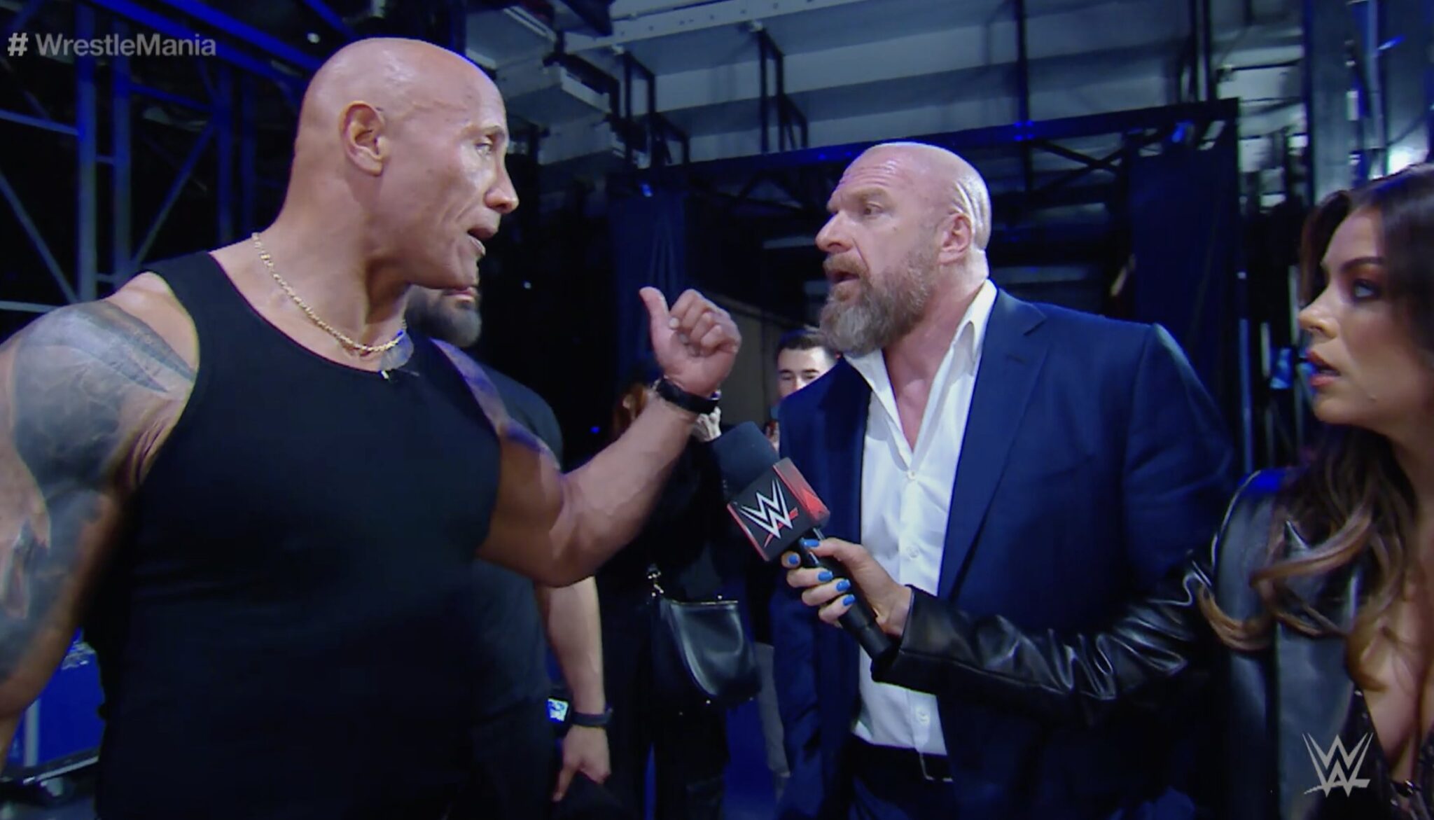 Jackie Redmond Reacts To The Rock Interrupting Triple H At WrestleMania 40 Kickoff