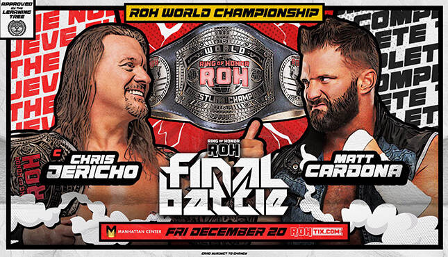 Matt Cardona To Challenge Chris Jericho For ROH Title, Updated Card For ROH Final Battle 2024